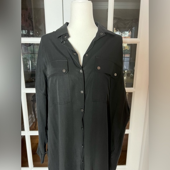 NWT Zara “The Brenda Shirt” Button Down Shirt Dress Sz L - Picture 4 of 7